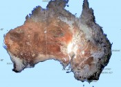 Map of Australia showing bare ground.