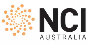 The NCI logo, a swirl of orange dots with the words NCI Australia written in bold capital letters.