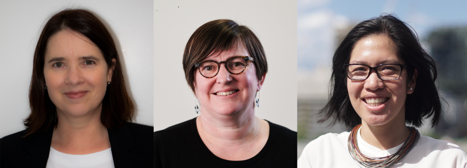Headshots of three women – Professor Melodie McGeoch, Ms Clare McLaughlin and Dr Rosemarie Sadsad – put together into a single image.