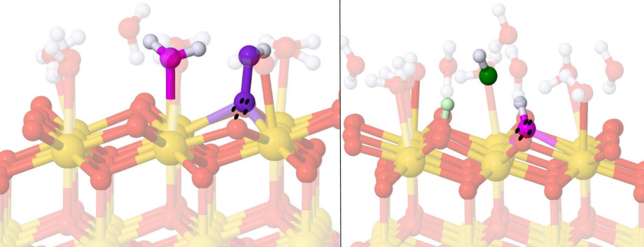 Ball and stick models of chemical molecules.