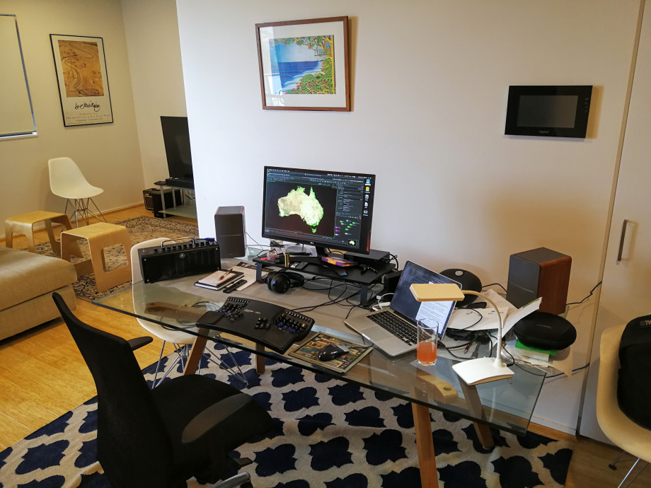 A picture of a home office setup.