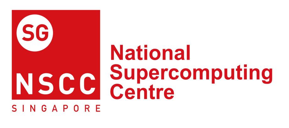 Red and white logo of the National Supercomputing Centre Singapore.