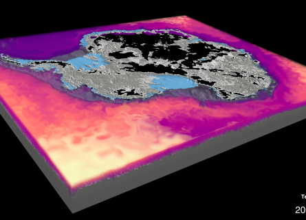 New Antarctic ice shelf model image