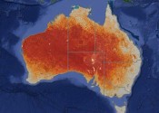 Exposed soil on the Australian continent in 2016, as shown by Australia's Environment Observer.