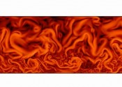 A still from an ocean water mixing model showing irregular swirls of orange and red.