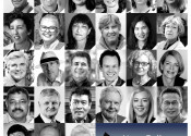 Grid of 27 black and white photos of smiling men and women, with the worder New Fellows and the ATSE logo in the bottom right corner.