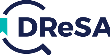 DReSA logo with letters in a dark blue font.